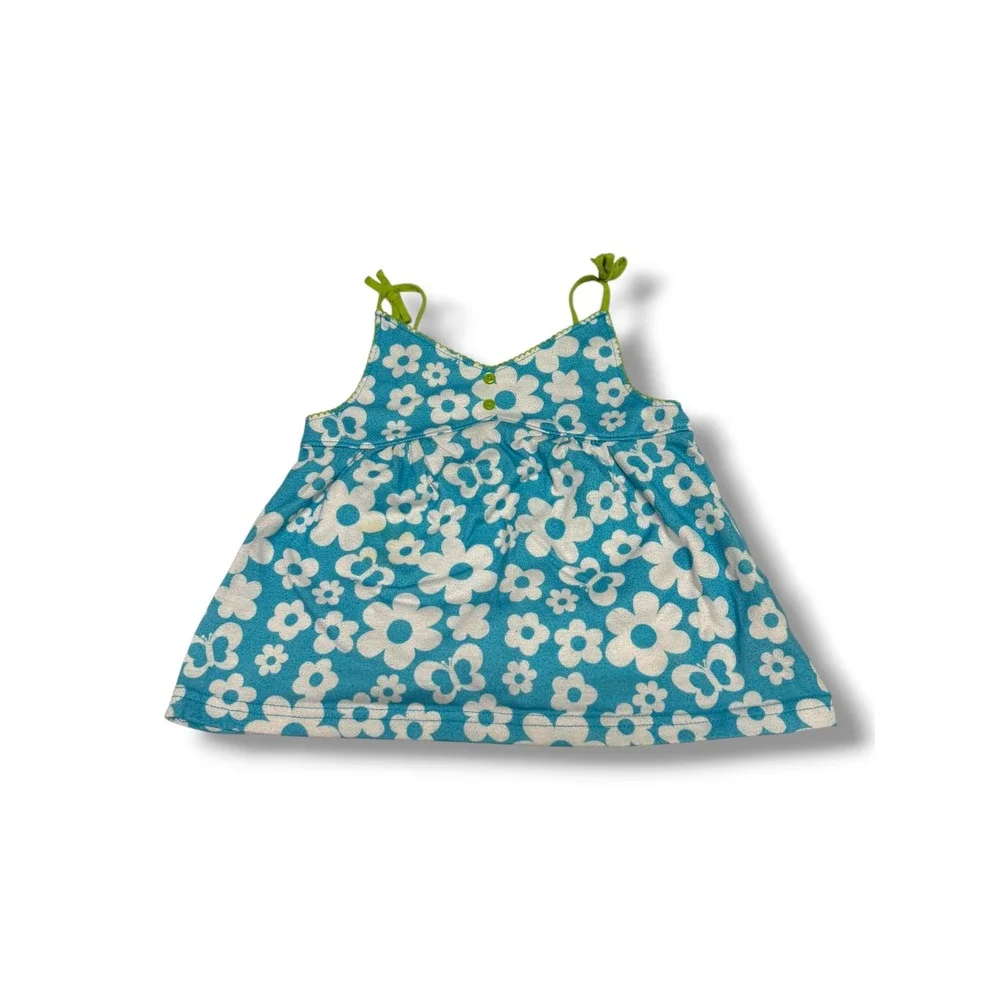 Carters Girls Blue Floral Butterfly Pajama Set Green Ruffle Shorts Size 5